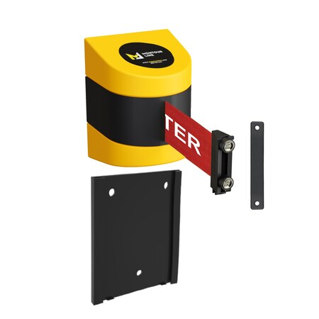 Retr. Belt Barrier Yellow Removable Wall Mount, 15ft. R.Cau..Belt (M)